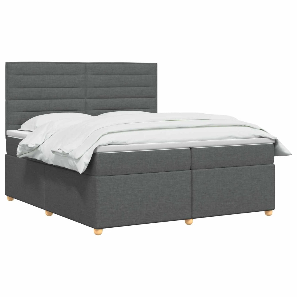 Letto box spring con materasso Grigio Scuro 200 x 200 cm 3455421