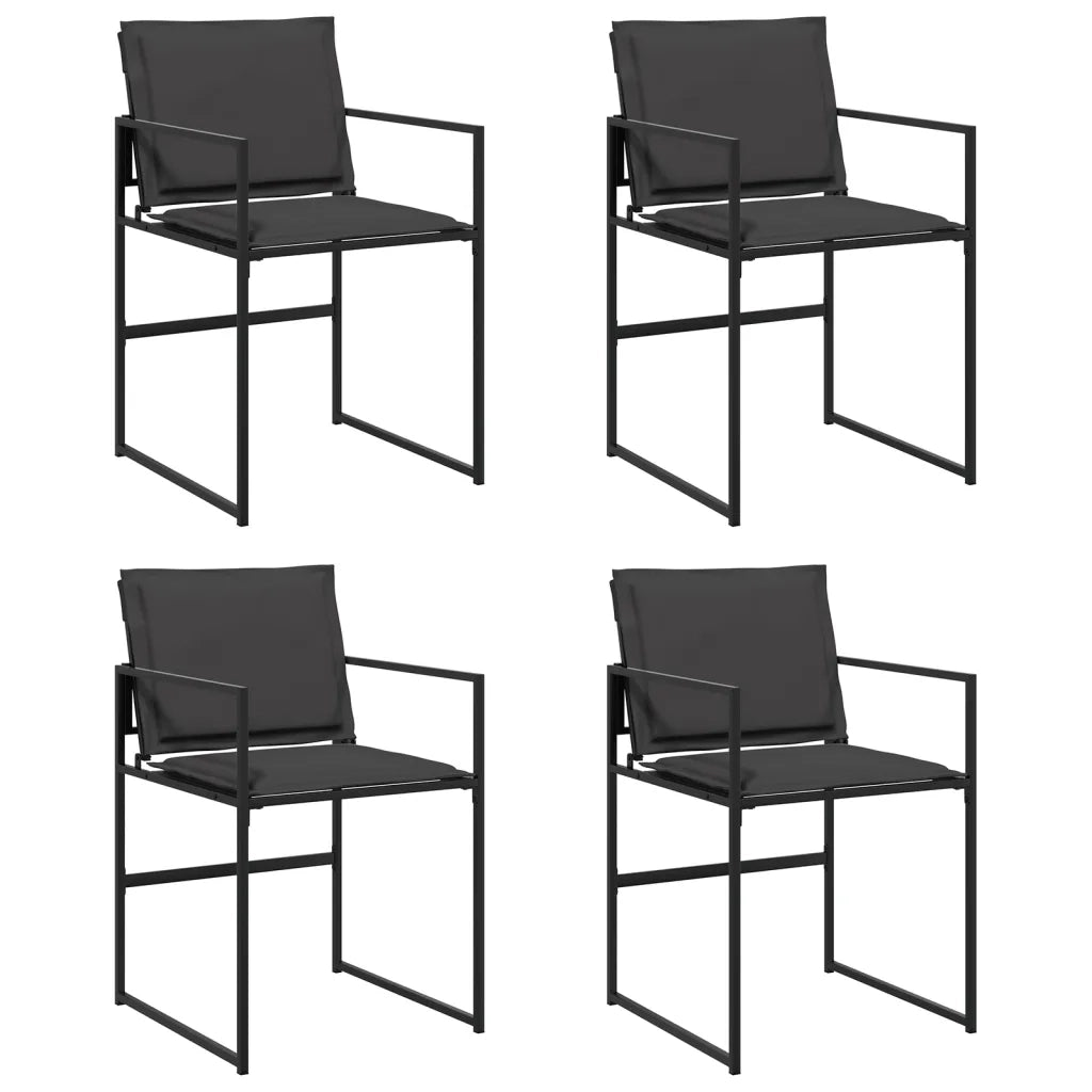 Sedie da Giardino con Cuscini 4 pz Neri in Acciaio e Textilene 4008584