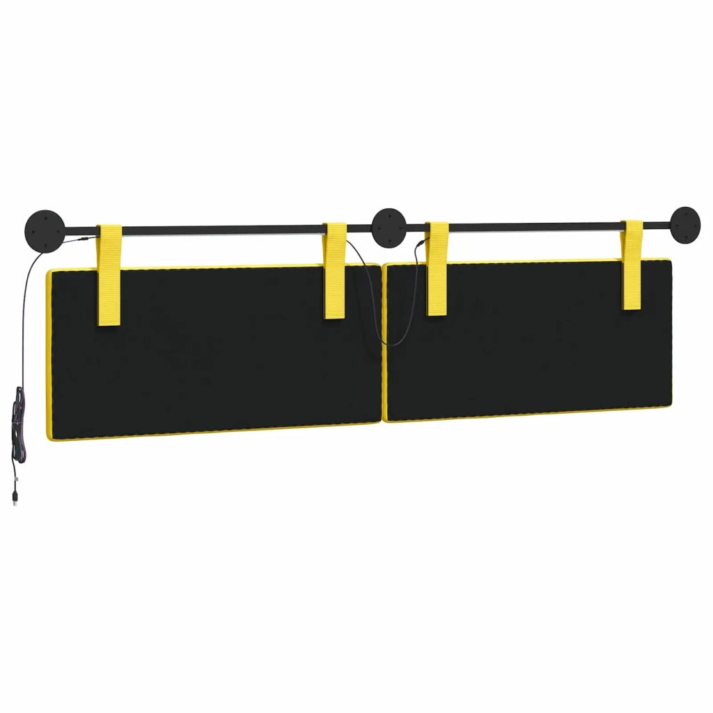 Testiera | Testata sospesa Con luce LED Giallo Chiaro Tessuto in Cords