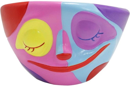 Vaso di Piante Artigianale con Disegno del Viso per Interno e Esterno