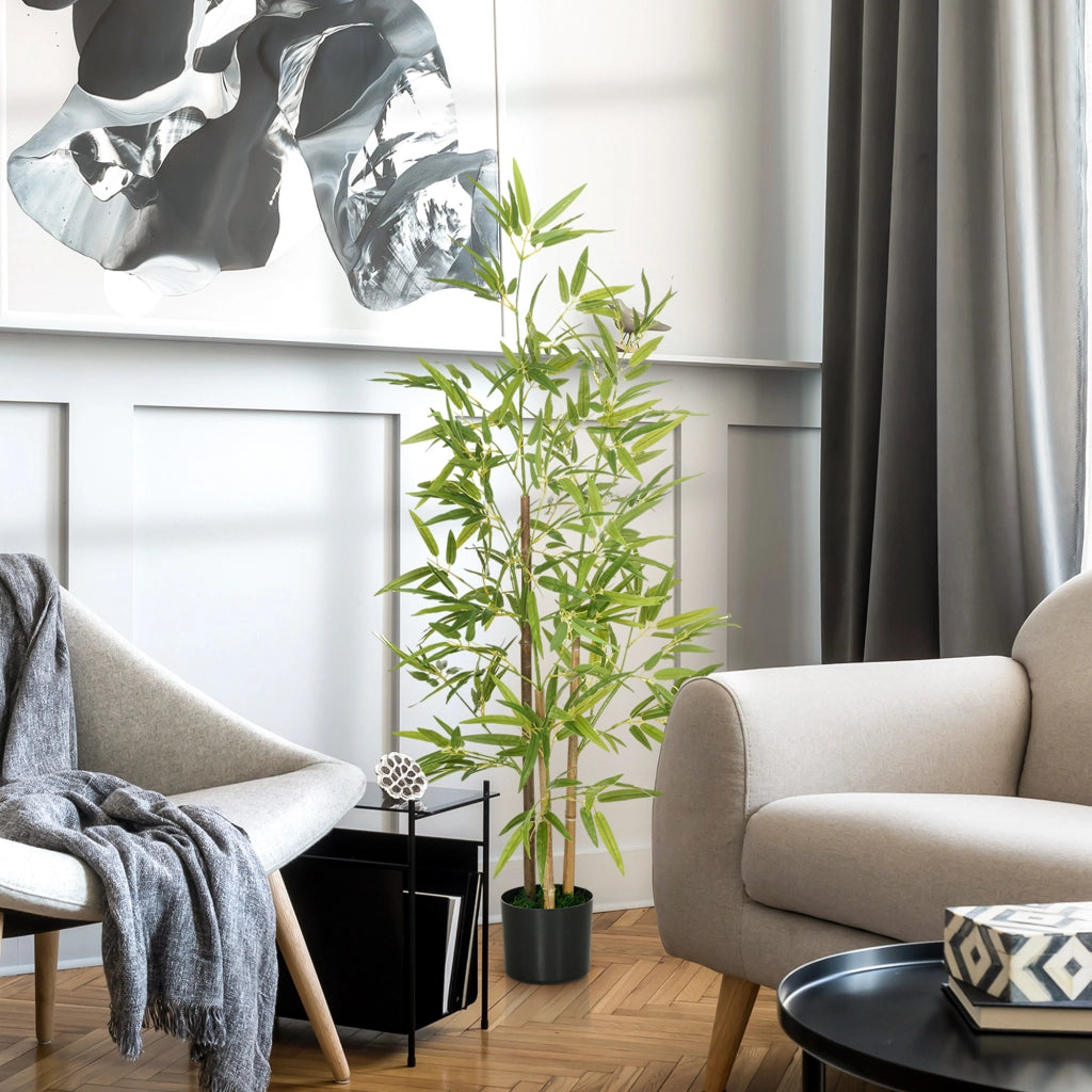 Albero di bamb¨´ artificiale ¨C zephmum ¨C verde, altezza 120 cm con vaso