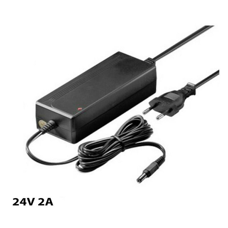 ALIMENTATORE TRASFORMATORE 24V 2A 48W STRISCIA LED TELECAMERE DVR STABILIZZATO