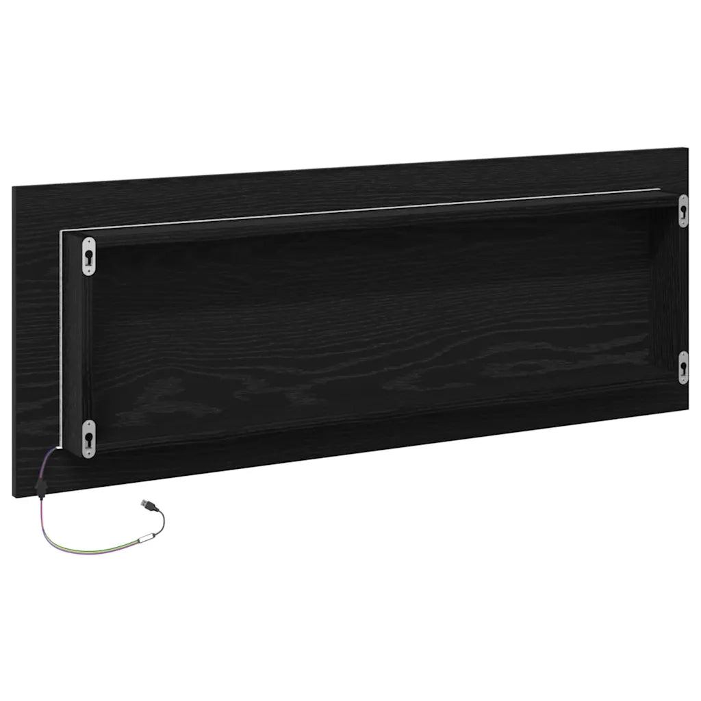 Specchio da bagno LED Rovere Nero 100 x 8,5 x 37 cm Vetro 862548