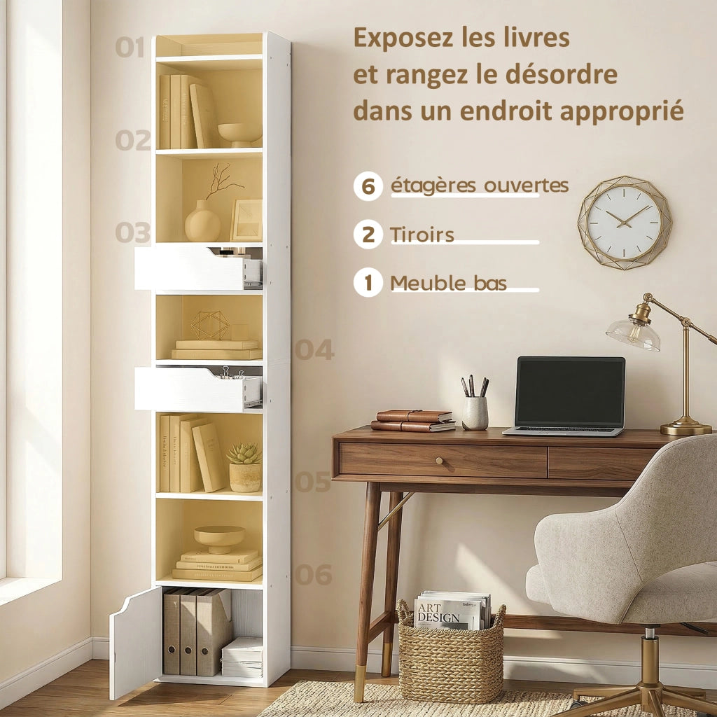 Libreria con ante e cassetti ¨C Minimal ¨C bianco 32x24x181.5