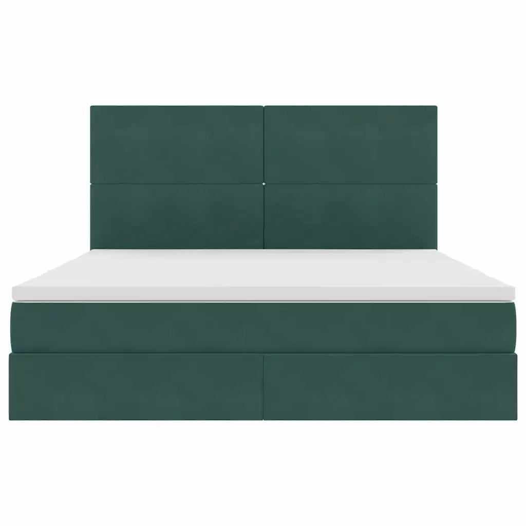 Letto con contenitore e materasso Verde Scuro 180 x 200 cm