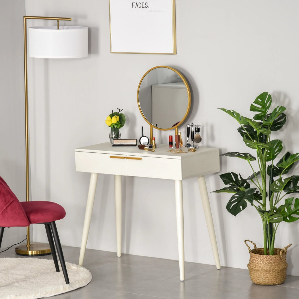 Cassettiera con specchio ¨C Minimal ¨C 80x40x123 cm bianco
