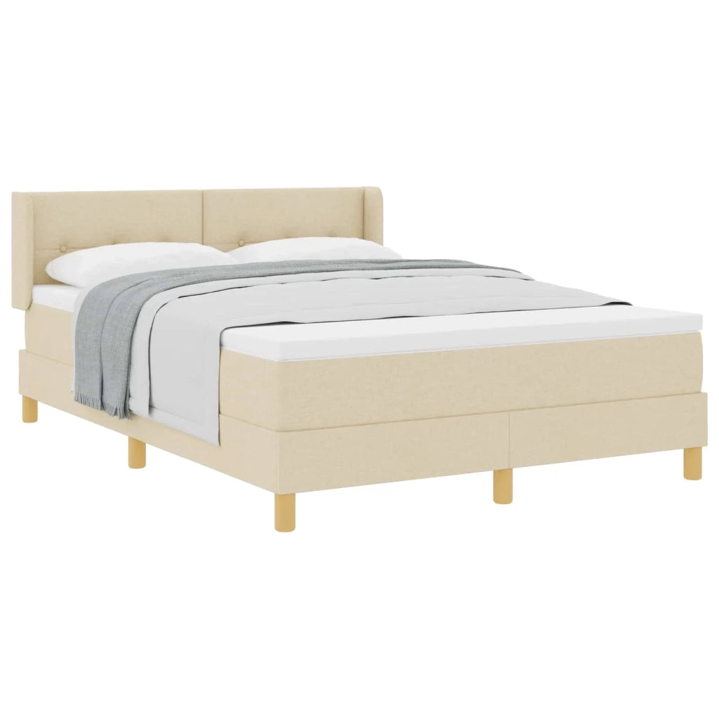 <strong>Letto a Molle< / strong> Crema 140 x 200 cm Tessuto