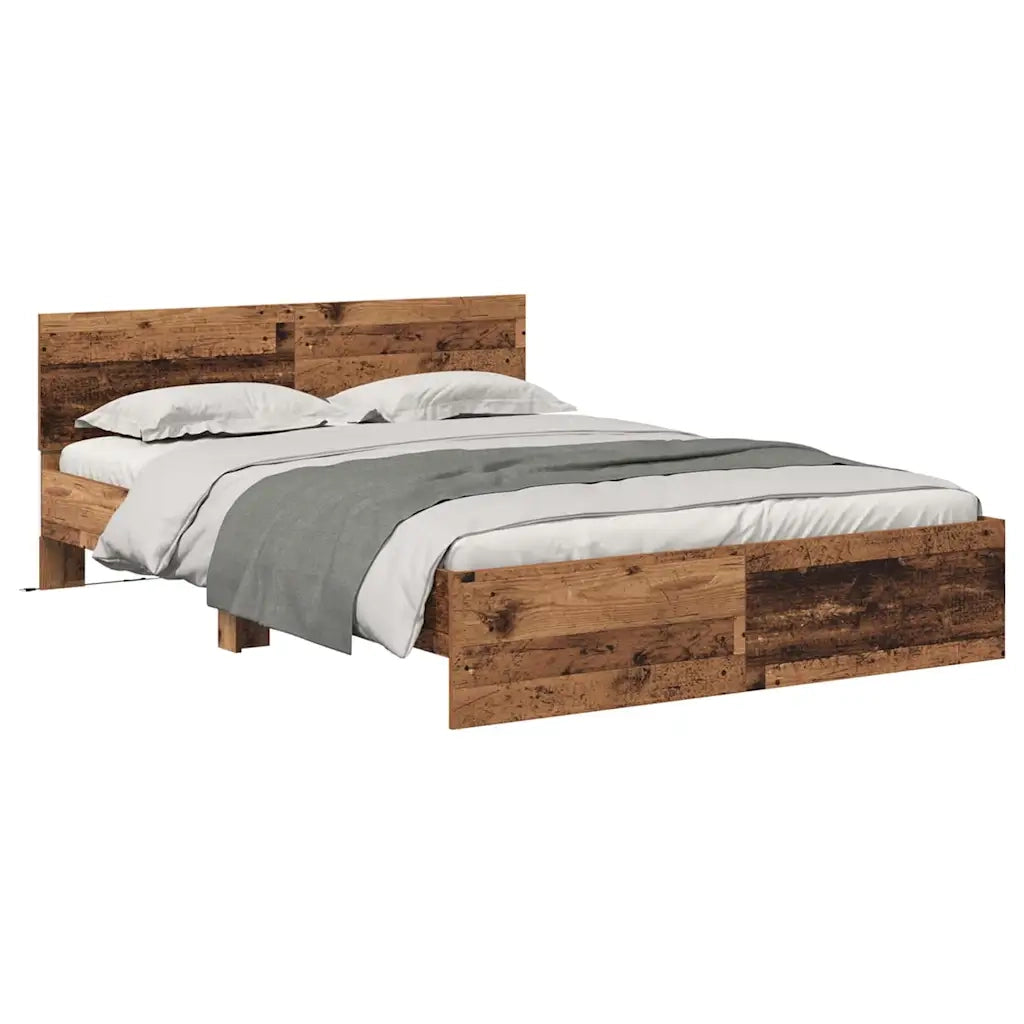 Struttura del letto con testiera Legno vecchio 120 x 190 cm