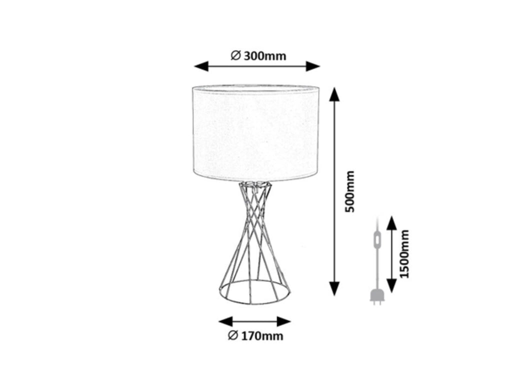 Lampada da tavolo Nivra Rabalux oro bianco E27