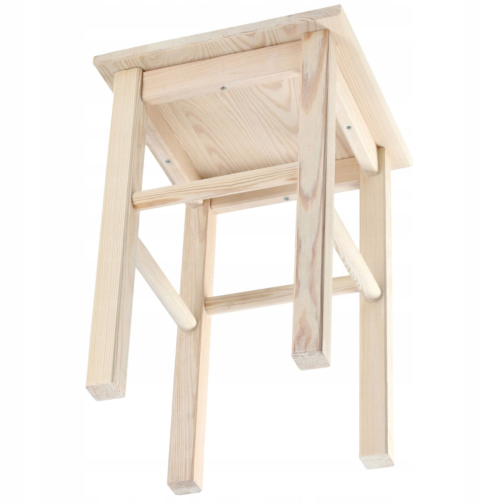 Sgabello da cucina in legno KADAX, 44 cm, robusto, bianco