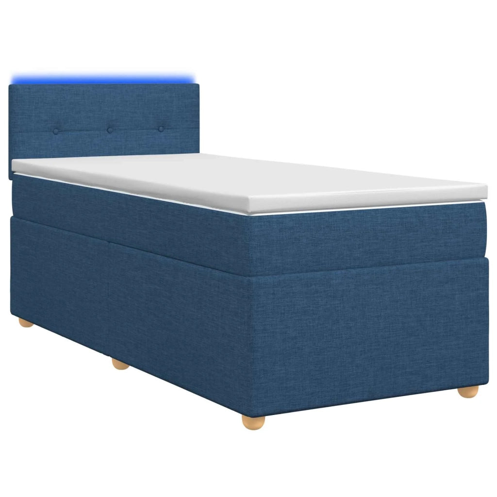Letto box spring con materasso Blu 90 x 200 cm Tessuto 3452337