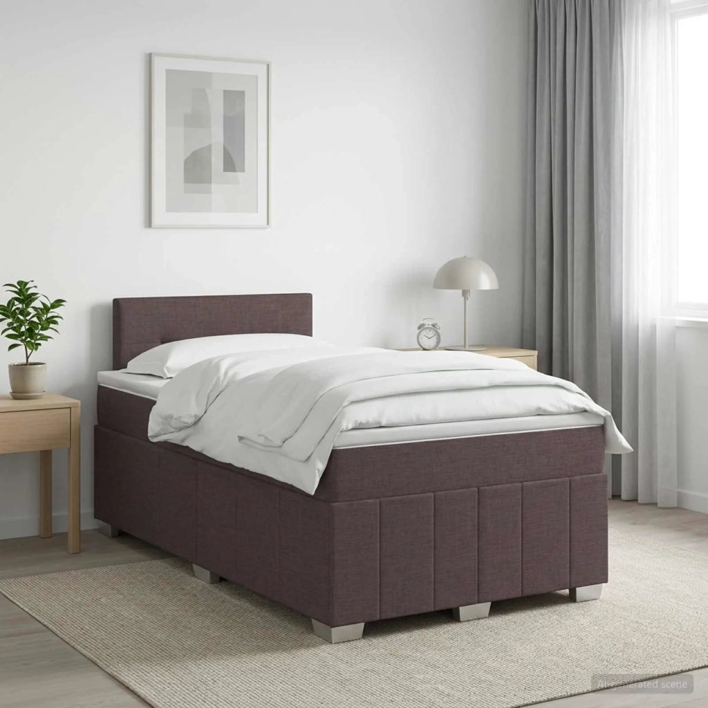 Letto box spring con materasso Marrone Scuro 120 x 190 cm 3451167