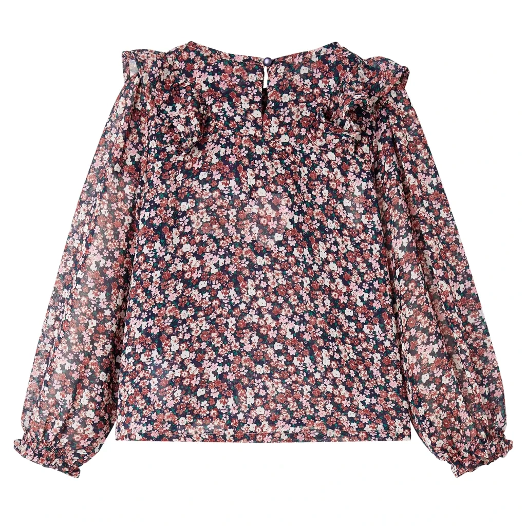Camicia da Bambina a Maniche Lunghe Rosa Scuro 104