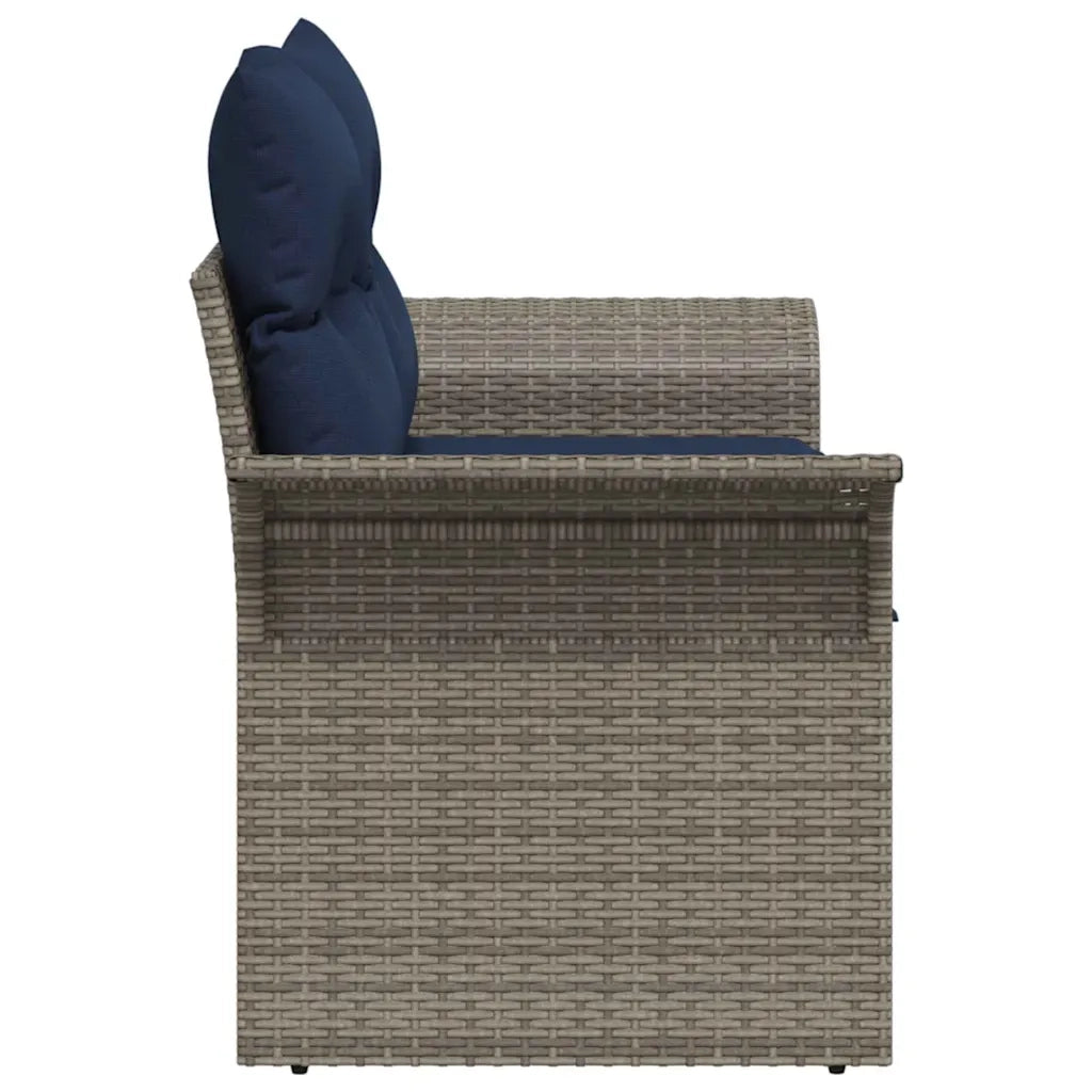 Divano da giardino con cuscino 141 x 62 x 69 cm polyrattan 42006699