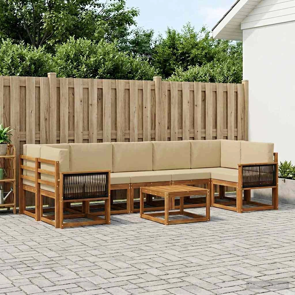 Set di divani da esterno 6 pz Naturale 3385074