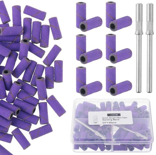 100 pezzi di strisce di abrasione 3 mm per foro a punta da unghia 2 pezzi di punta da unghia fine con grana 180 per strisce di abrasione e vijl per manicure e pedicure accessori