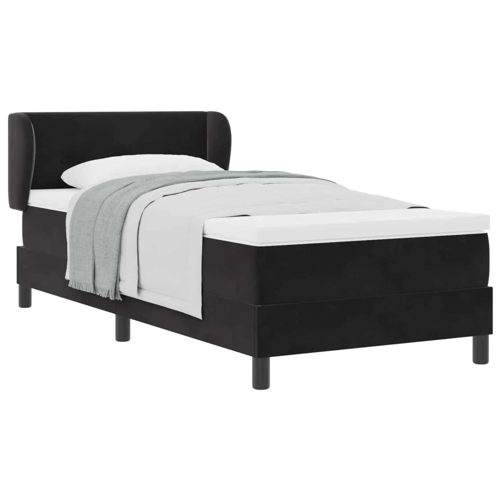 Letto a molle con testiera Nero 100 x 200 cm Velluto 3340378