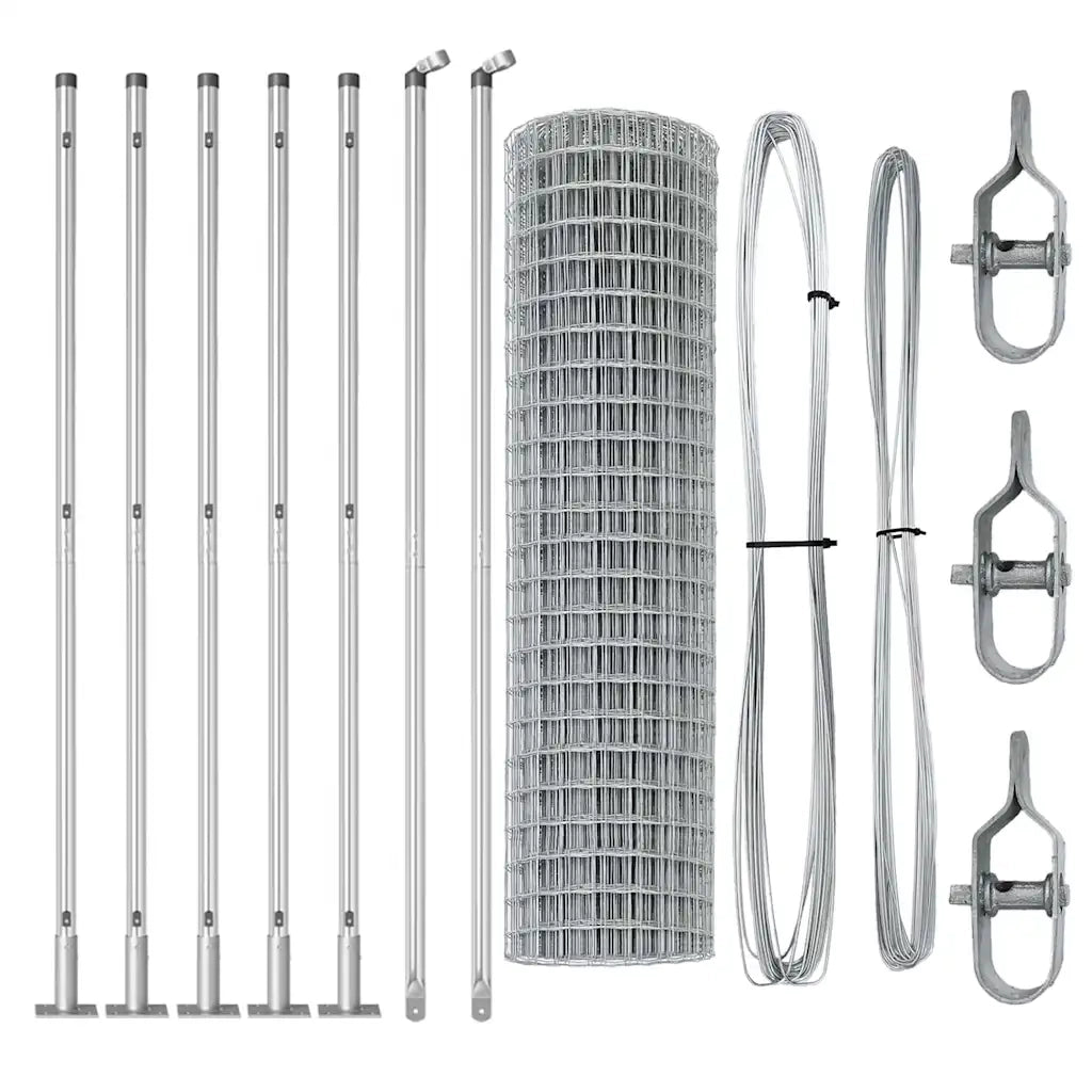 Recinzione da Giardino | Recinzione con Posto Argento 1,2 x 10 m Acciaio