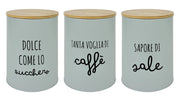 Contenitori Certificati Contatto Alimentare Contenitore Sale Zucchero Caffè Moderne Scritte Barattolo Con Coperchio Ermetico Legno Bambù Dispenser Organizzatori Alimenti Spezie Salvia