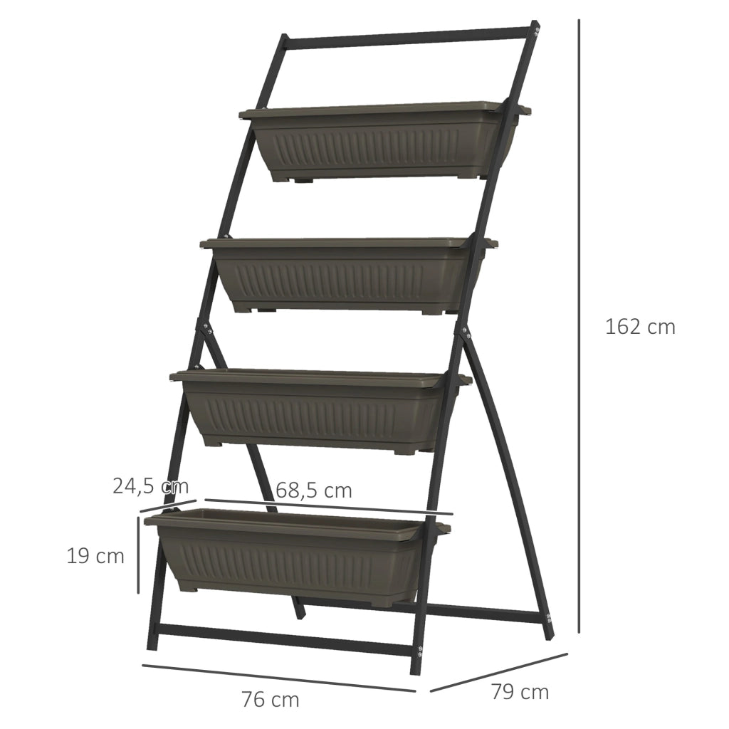 Scala per piante ¨C zephmum ¨C 76x79x162 cm, marrone, legno