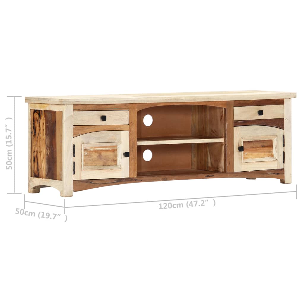 Mobile Porta TV-Mobile per TV-Credenza TV 120x30x40 cm in Legno Massello di Recupero 555474
