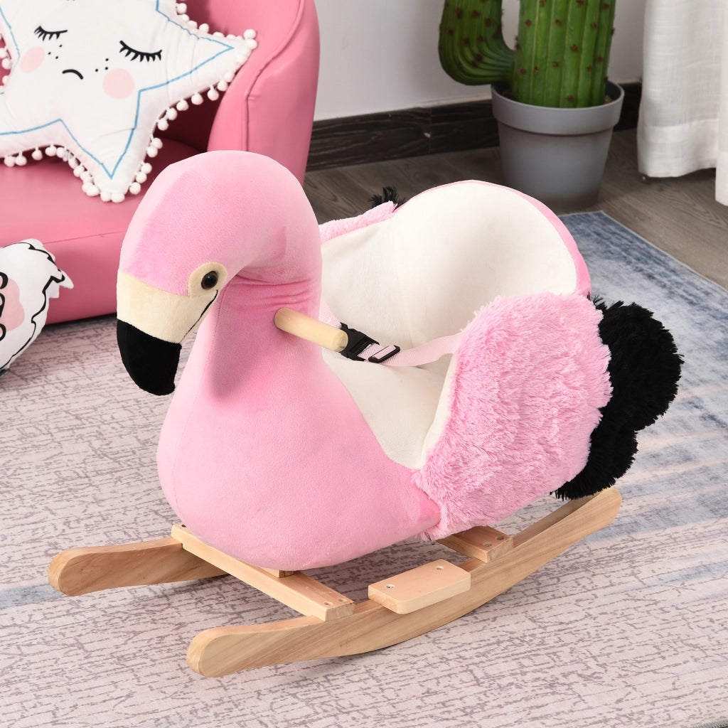 Cavallo a Dondolo Bambini Legno Sicurezza Rosa ¨C Minimal