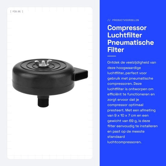 Filtro dell'aria 16mm - Filtro del compressore - Conduttore esterno - Componenti pneumatici - Economico - Alta qualità - Filtro dell'escapamento