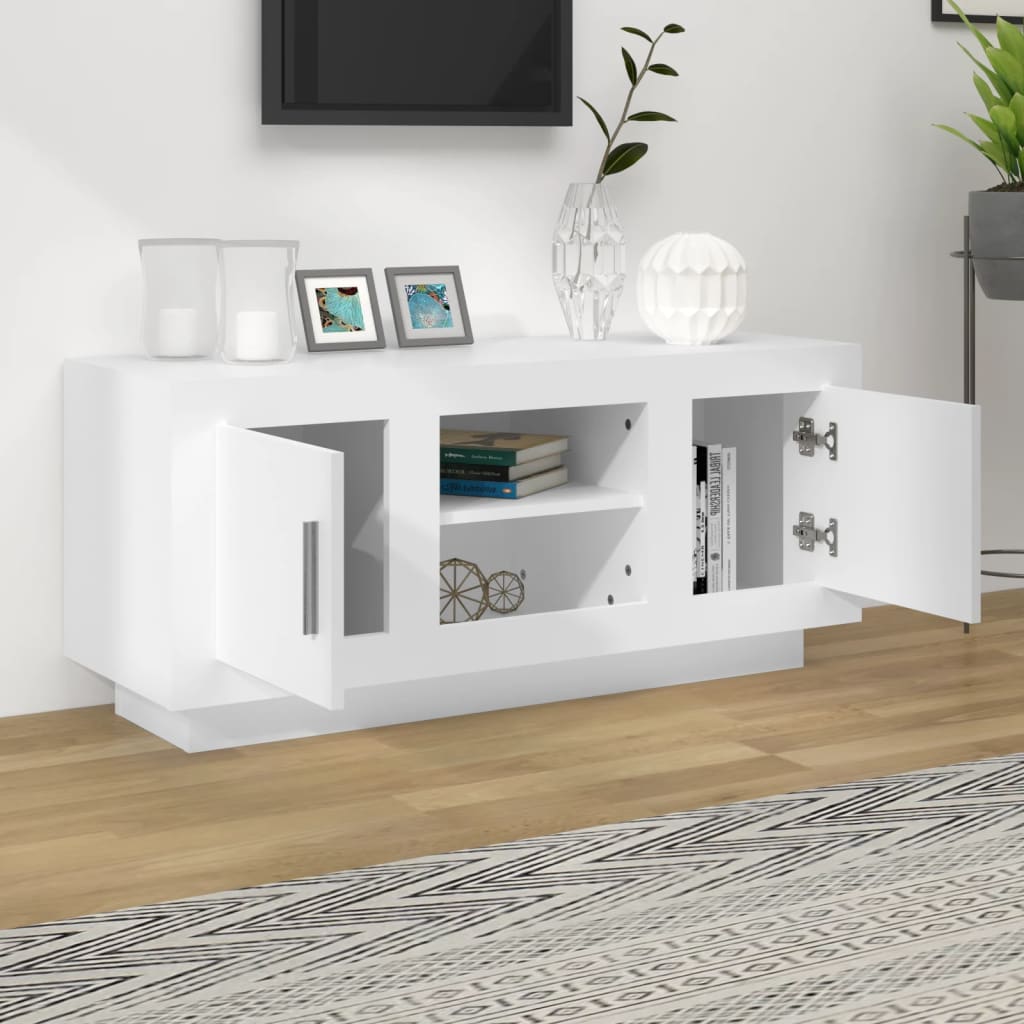 Mobile Porta TV-Mobile per TV-Credenza TV Bianco 102x35x45 cm in Legno Multistrato 236548