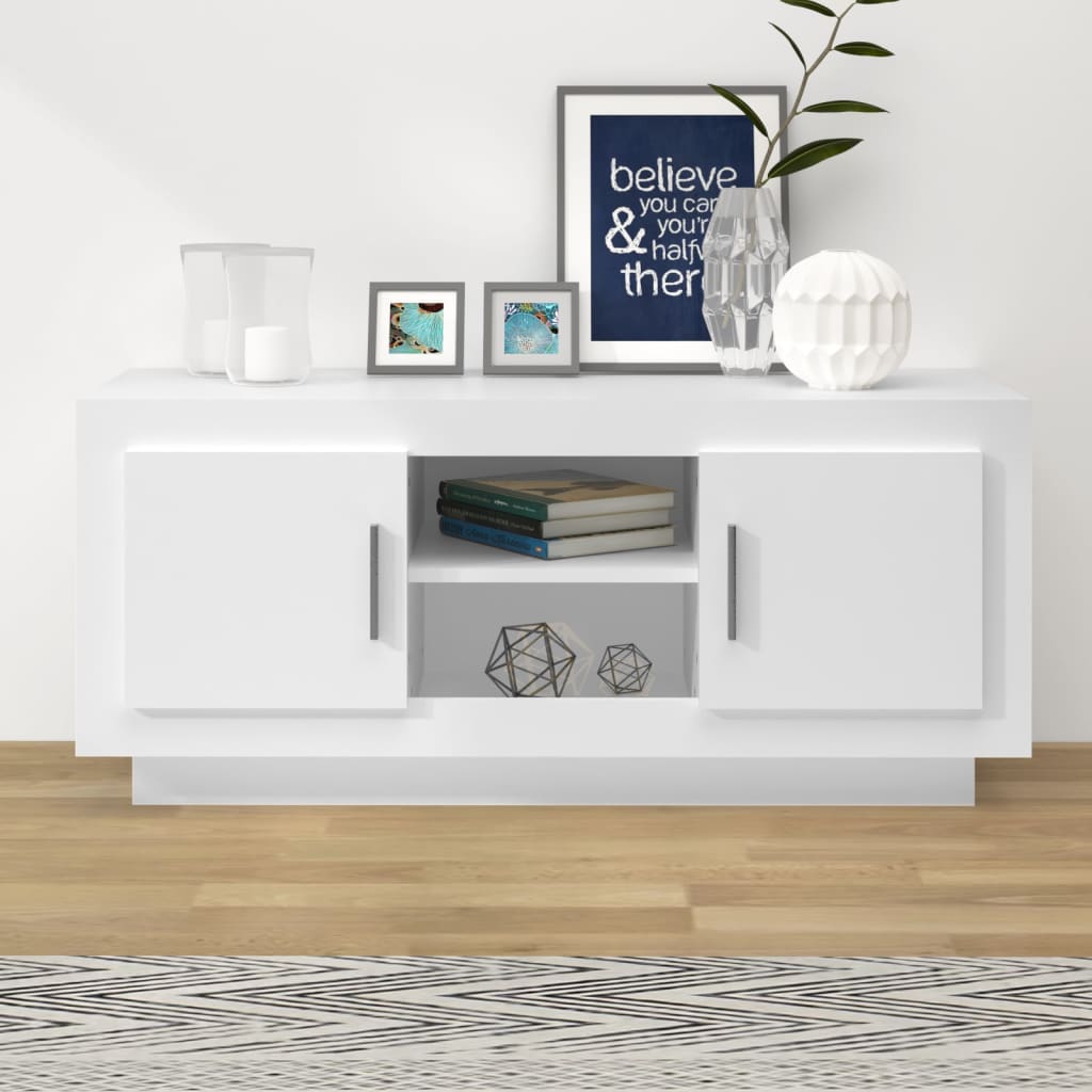 Mobile Porta TV-Mobile per TV-Credenza TV Bianco 102x35x45 cm in Legno Multistrato 236548
