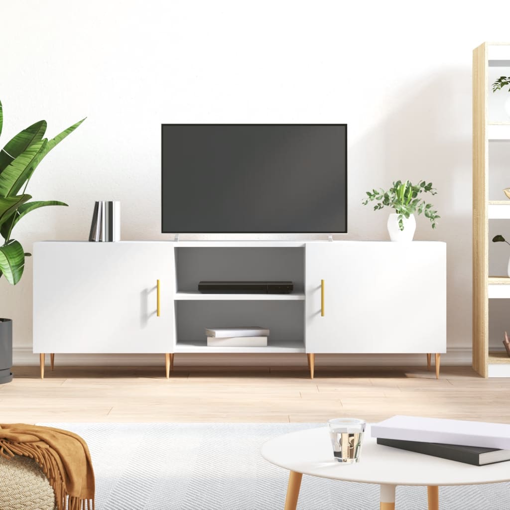 Mobile Porta TV-Mobile per TV-Credenza TV Bianco 150x30x50 cm in Legno Multistrato 246414