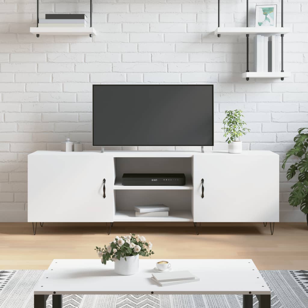 Mobile Porta TV-Mobile per TV-Credenza TV Bianco 150x30x50 cm in Legno Multistrato 690632
