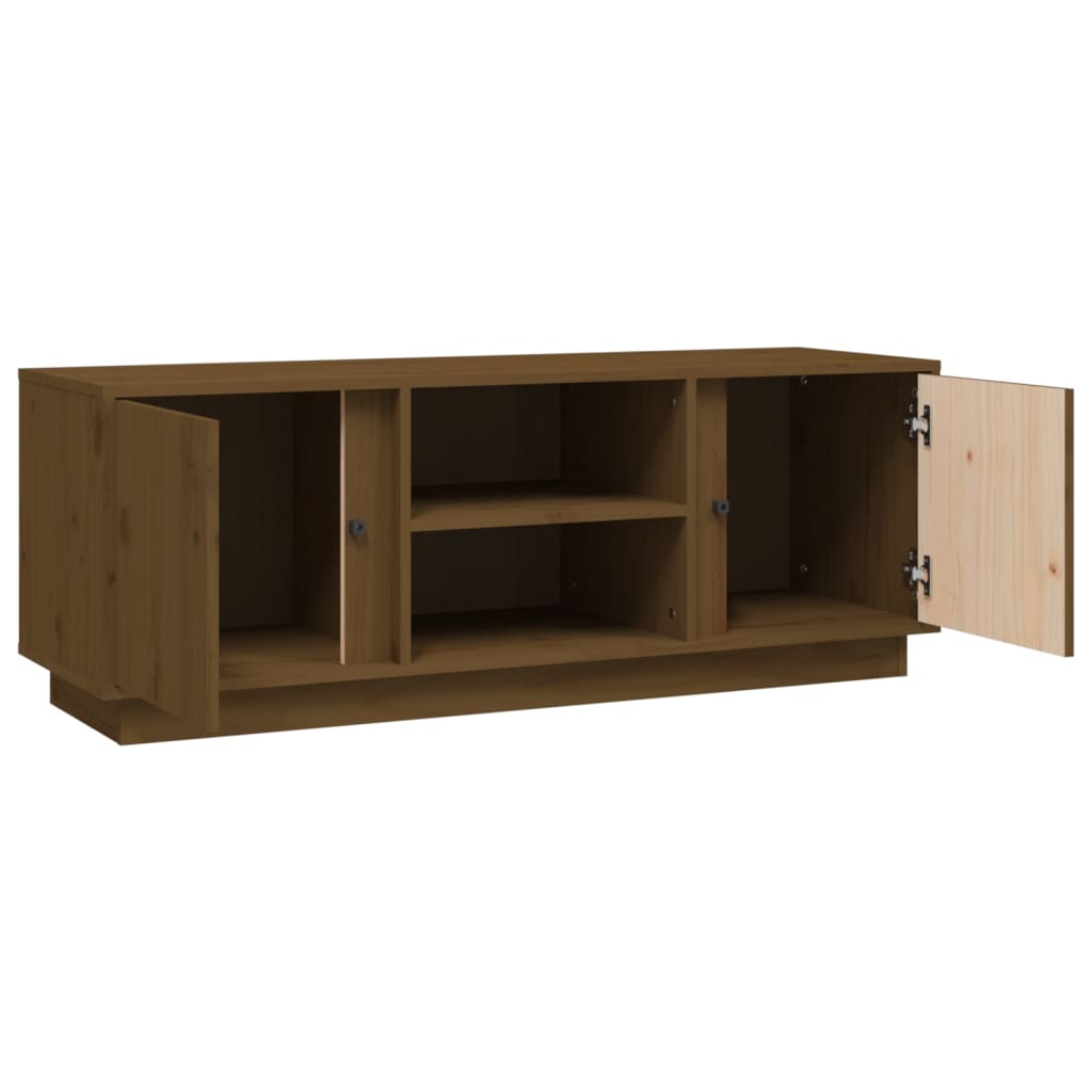 Mobile Porta TV-Mobile per TV-Credenza TV ambra 110x35x40,5 cm in Legno Massello di Pino 726595