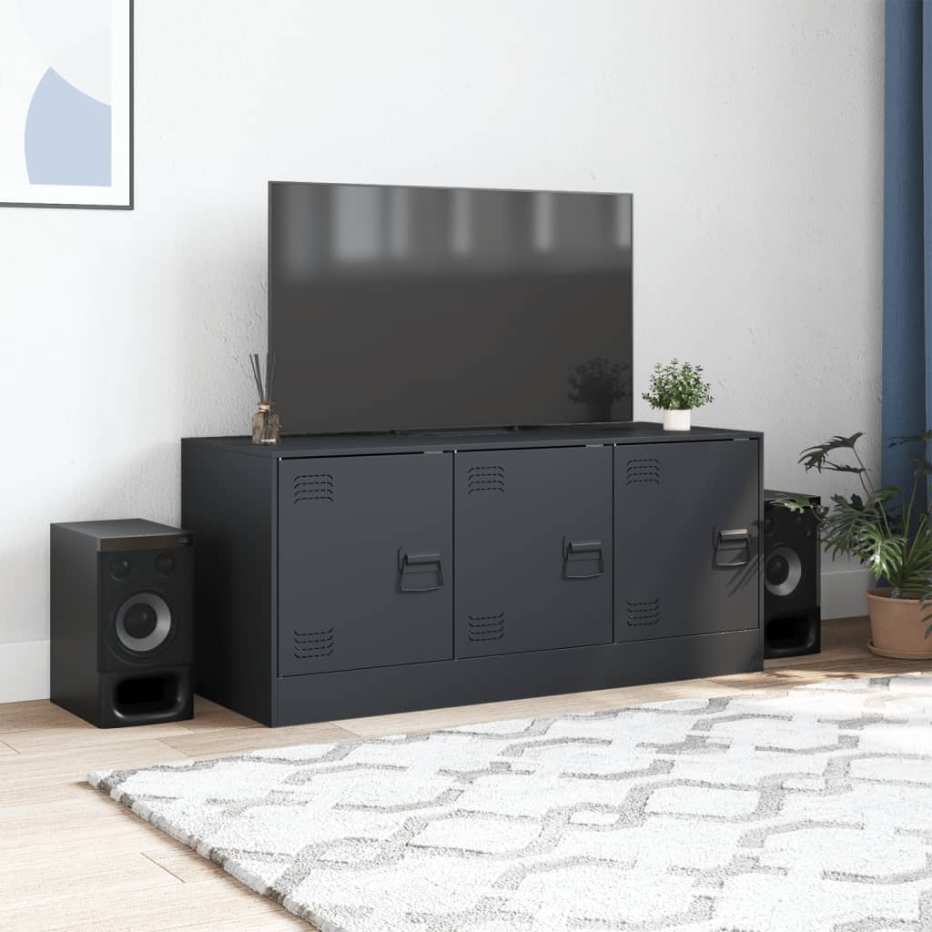 Mobile Porta TV-Mobile per TV-Credenza TV Antracite 99x39x44 cm in Acciaio 585784