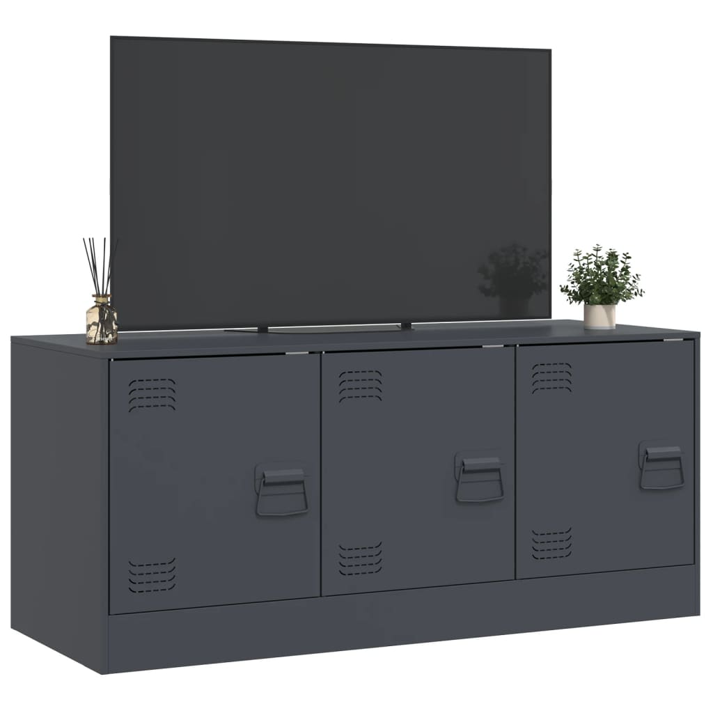 Mobile Porta TV-Mobile per TV-Credenza TV Antracite 99x39x44 cm in Acciaio 585784