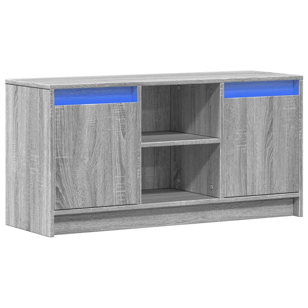 Mobile Porta TV con LED-Mobile per TV-Credenza TV Grigio Sonoma 100x34x50cm in Truciolato