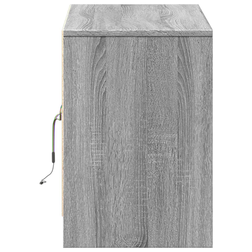 Mobile Porta TV con LED-Mobile per TV-Credenza TV Grigio Sonoma 100x34x50cm in Truciolato