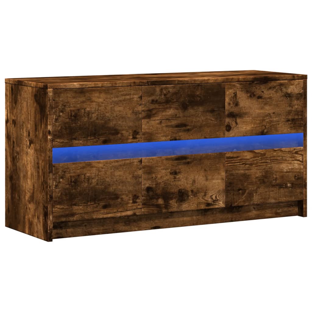 Mobile Porta TV con LED-Mobile per TV-Credenza TV Rovere Fumo 100x34x50 cm in Truciolato 620019