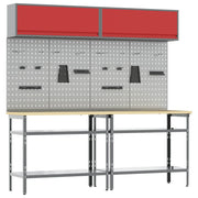 Set banco da lavoro 8 pcs Grigio Acciaio verniciato a polvere 3321505