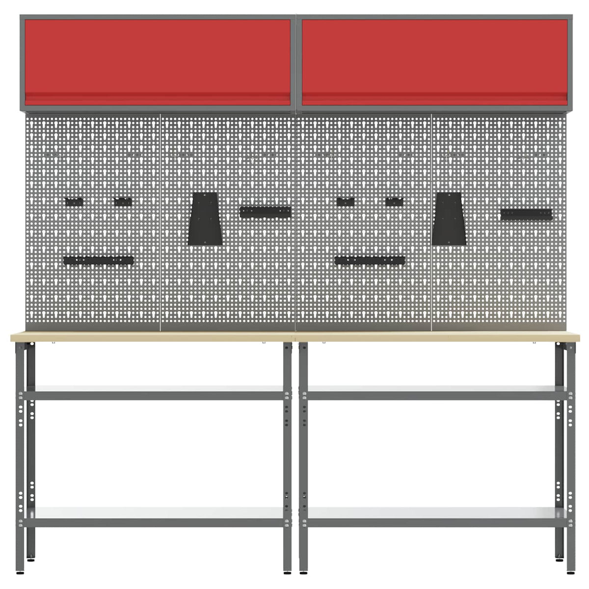 Set banco da lavoro 8 pcs Grigio Acciaio verniciato a polvere 3321505