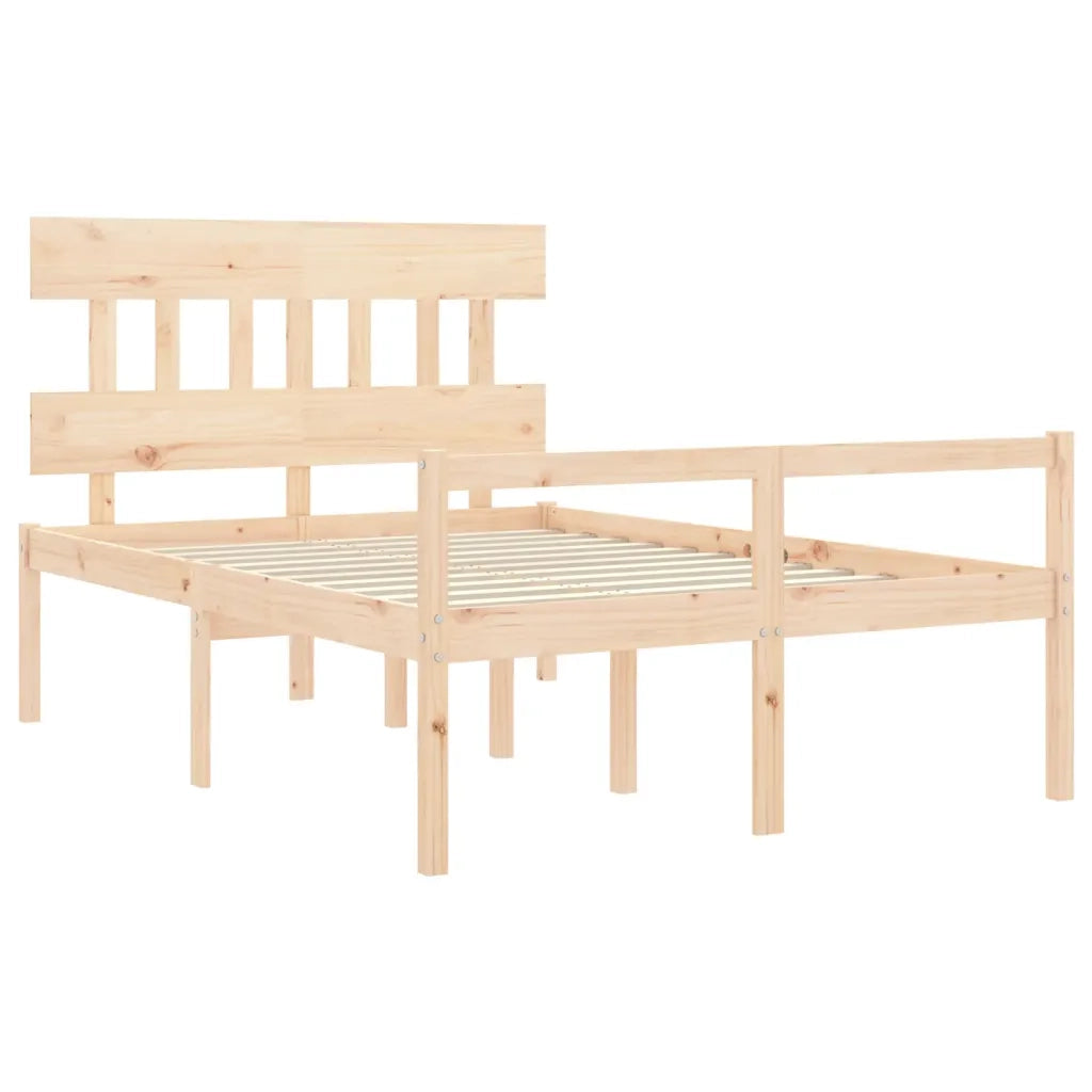 Letto per Anziani con Testiera 140x190 cm in Legno Massello 3195396
