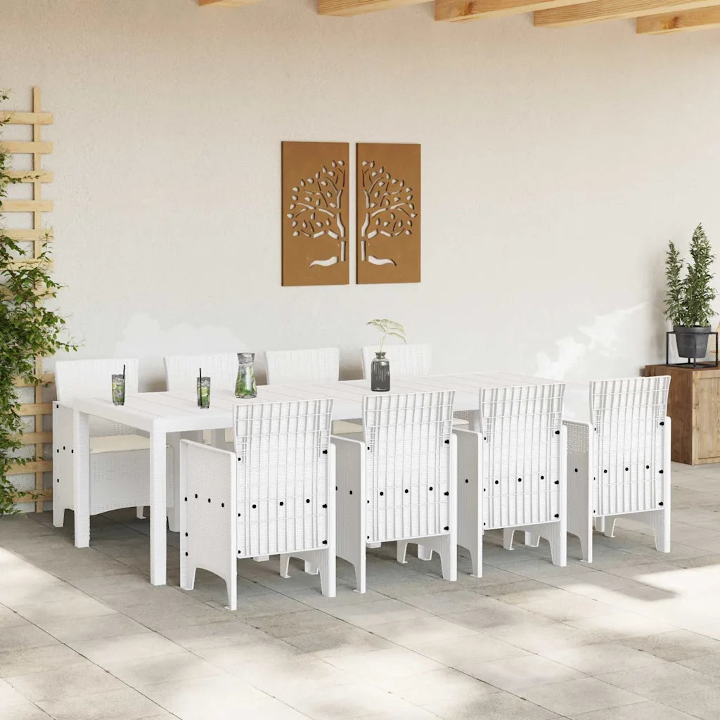 Set da Pranzo per Giardino 9 pcs Grigio chiaro Polipropilene