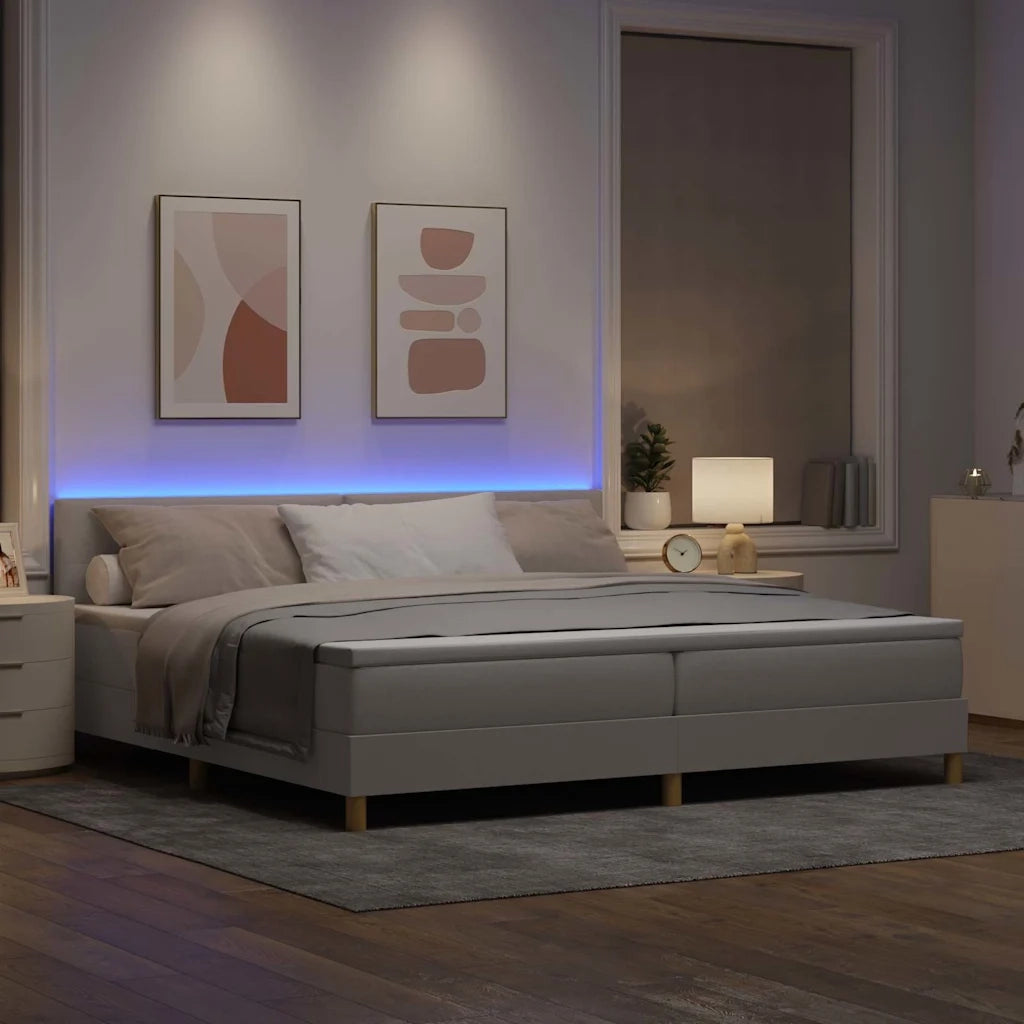 Letto a Sorgente LED con cuscino Talpa 200 x 200 cm Tessuto 3342468