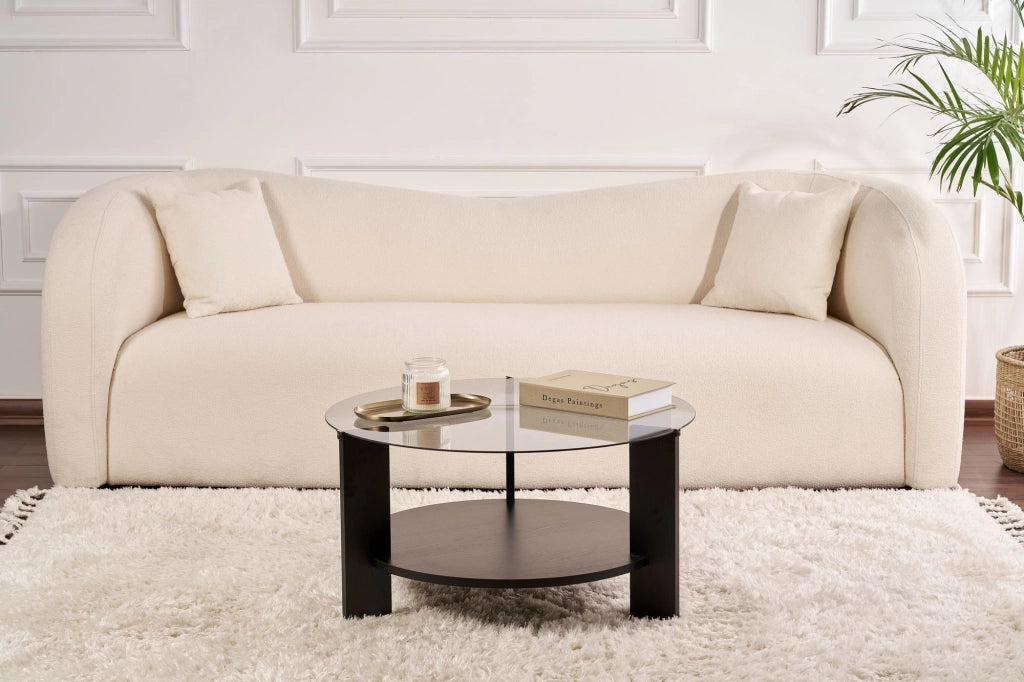 Tavolo basso in legno "Clara" - 75 x 75 x 40 cm - Bois Noir Fumée