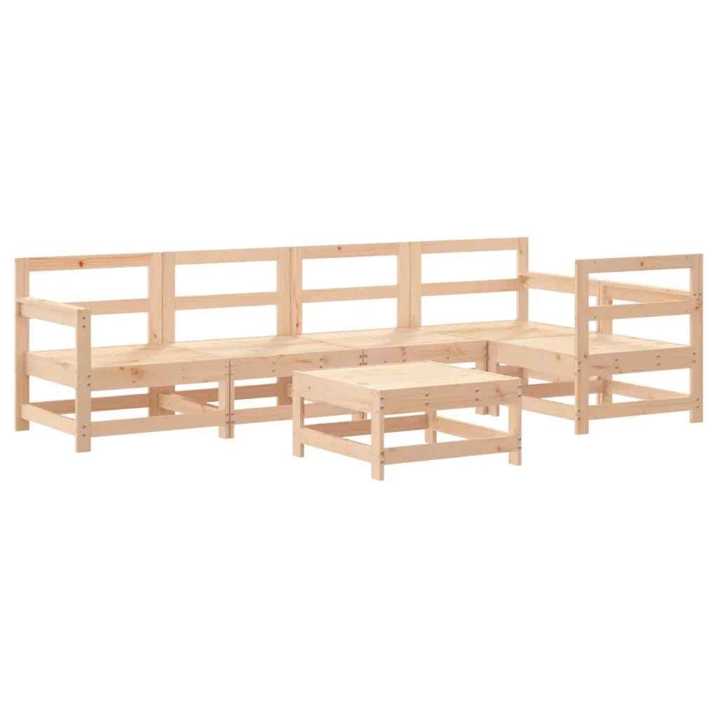 Set Divani da Giardino 6 pz con Cuscini in Legno Massello 3185990