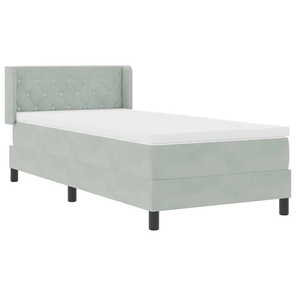 Letto a molle Grigio chiaro 200 x 100 cm Poliestere