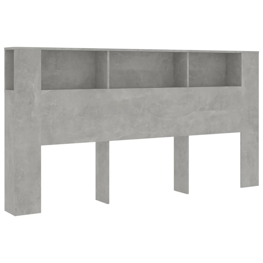 Testiera con Scomparti-Testata con Ripiani Grigio Cemento 200x18,5x104,5cm
