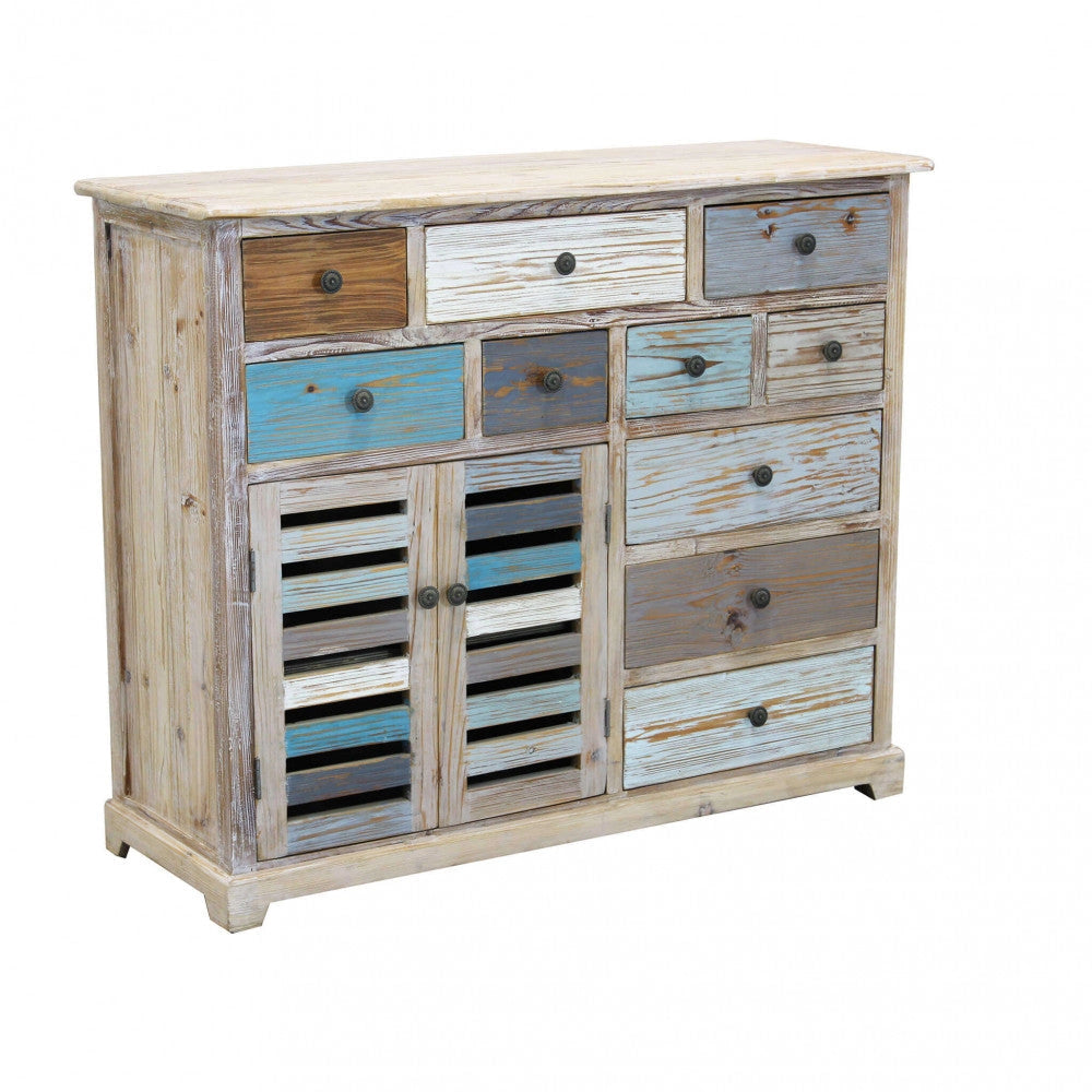 Mobile Greg 108x38x89 h cm in Legno Multicolor