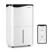 Deumidificatore per casa con 4 modalit¨¤ e 2 velocit¨¤, Deumidificatore con pannello touch e controllo da app Bianco