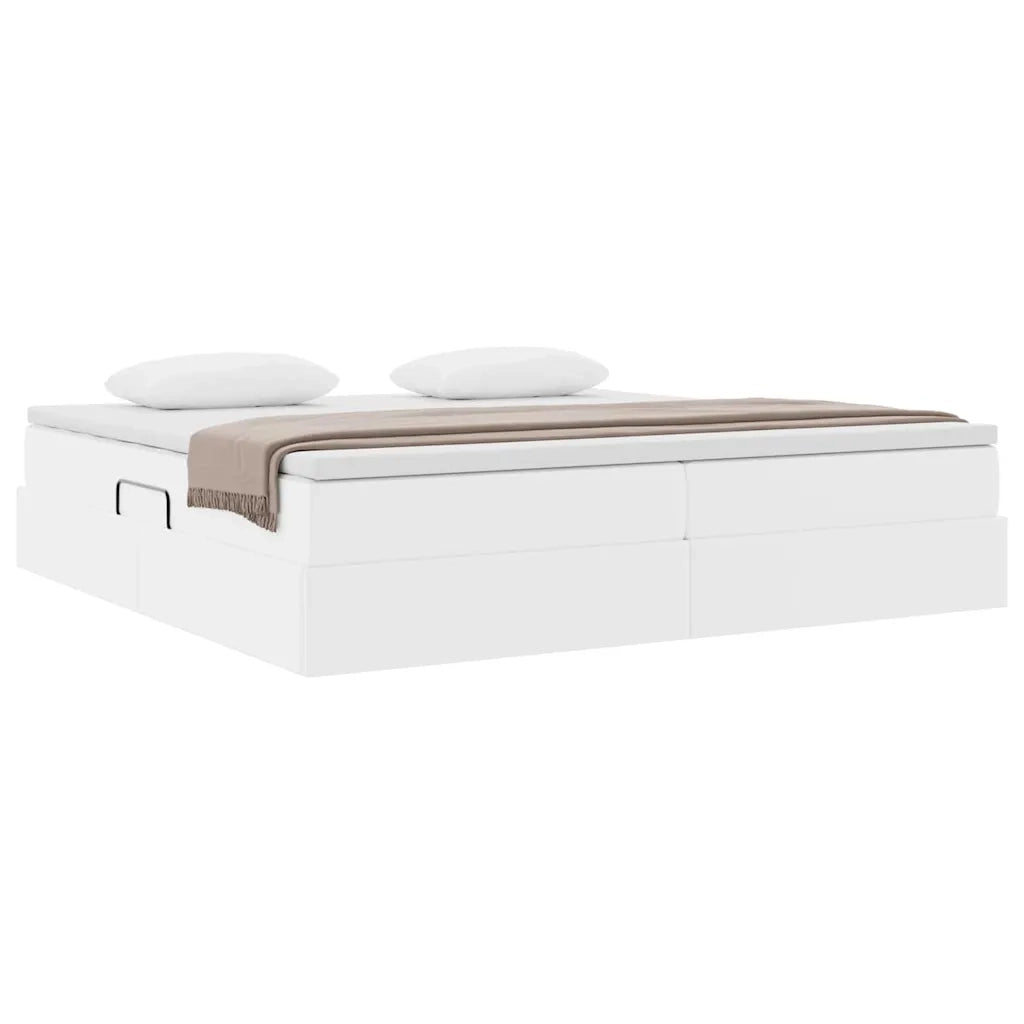 Letto con contenitore e materasso Bianco 200 x 200 cm 3370179