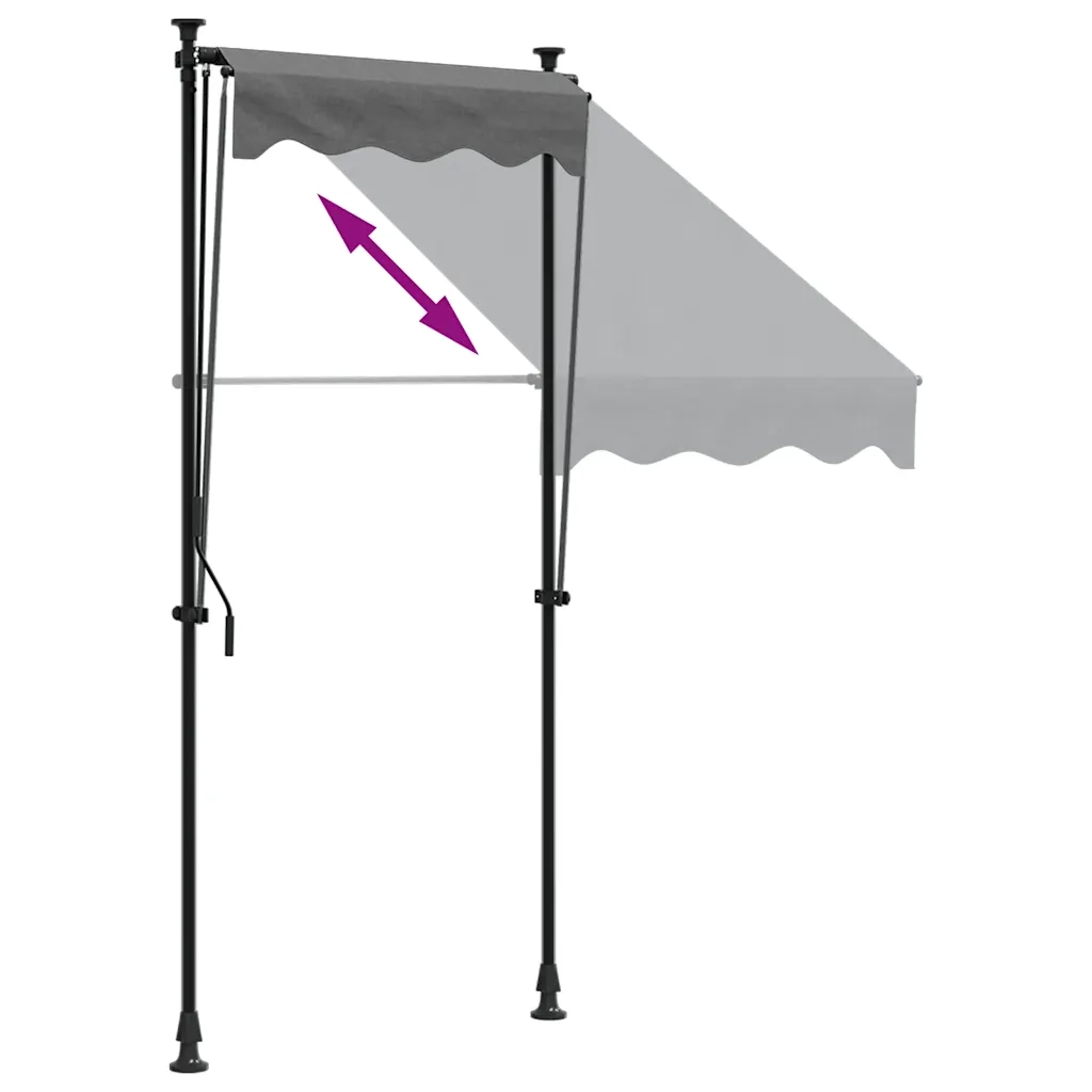Tenda da Sole | Tenda parasole Retrattile Antracite 100x150 cm Tessuto e Acciaio